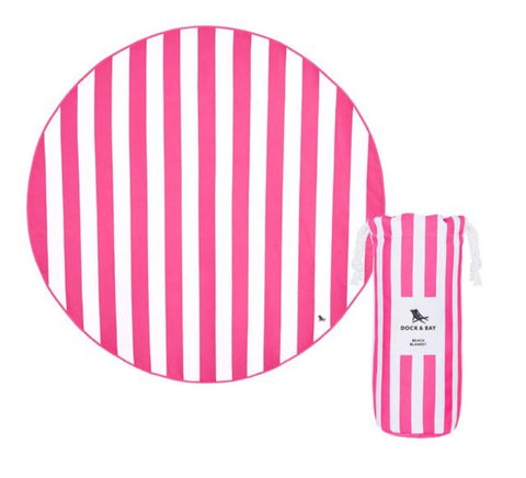 Dock & Bay Phi Phi Pink Stripe Cabana Towel round collection