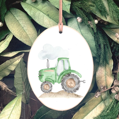 Oval Tractor Ornament