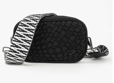 Prenelove Onyx Black Woven Crossbody