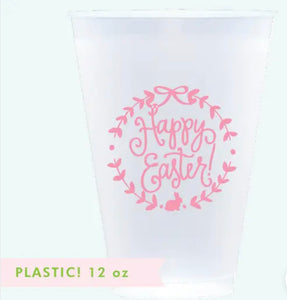 Happy Easter Frosted Cups-Hot Pink Design