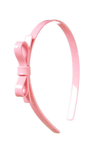 Pink thin girls bow headband