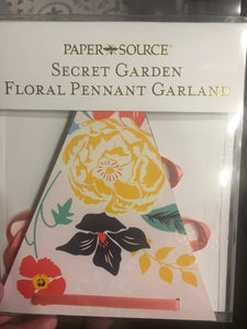 Paper floral pennant garland
