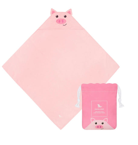 Dock & Bay Hooded Baby Towel-Pig