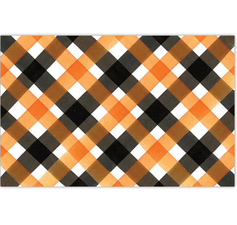 Orange and Black Plaid Paper Placemats
