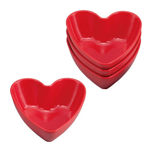 Red Heart Melamine Bowls - 4