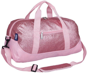 Pink glitter overnight duffle bag