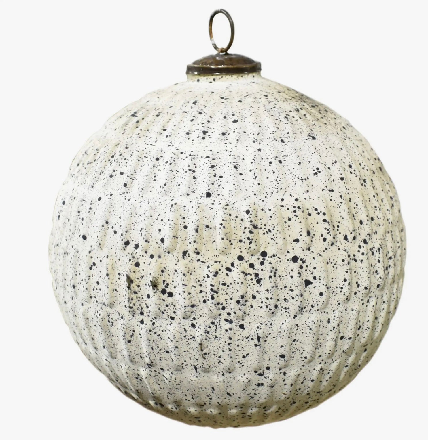 6” Textured Off-White Christmas Ball