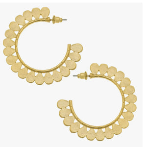 Susan Shaw Gold Petal Hoop Earrings (1480G)