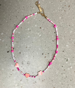 Kids’ Pink Beads and Pink Hearts Necklace