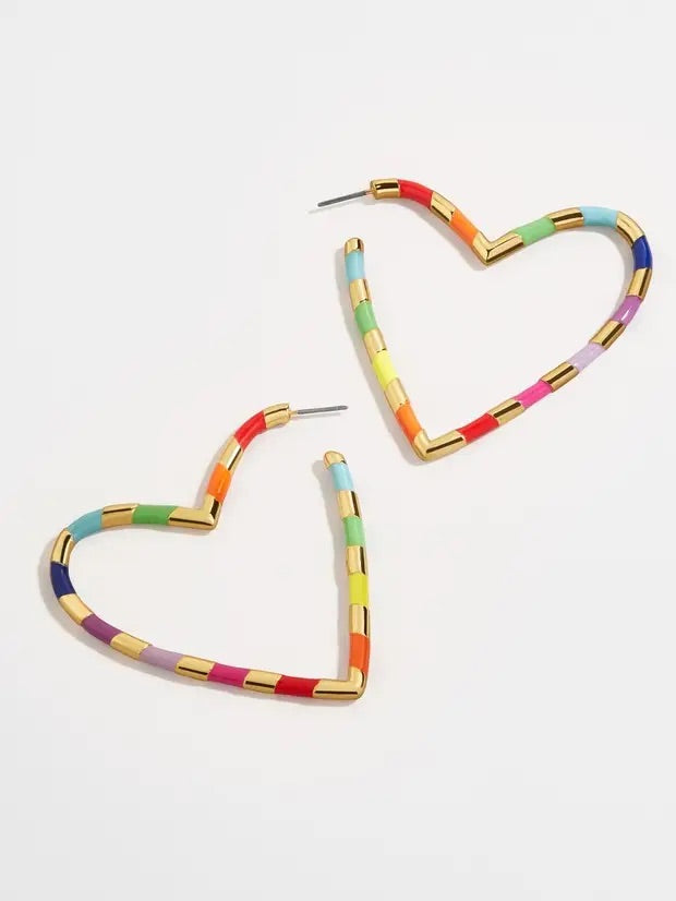 Rainbow Heart Hoops