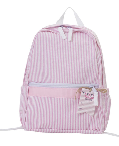 Mini Seersucker Backpack (Pink)