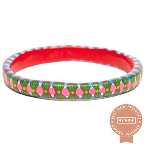 Pink, Red & Green Wooden Bangle