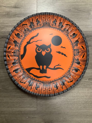 Halloween Owl Melamine Platter (16”-diameter)