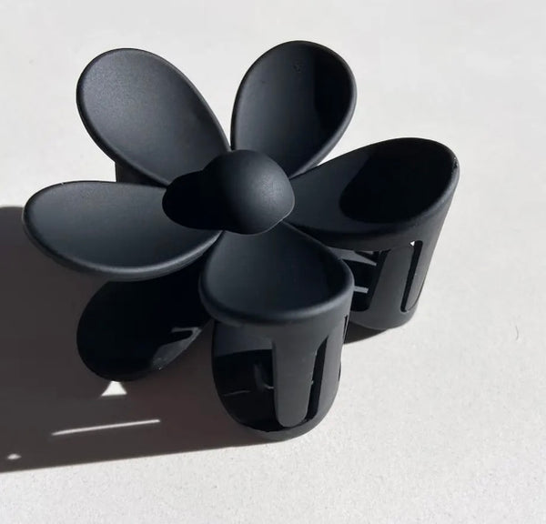 Big Daisy Flower Claw Clip- Black