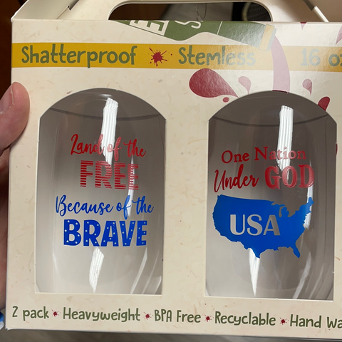 Land of the free shatter wine glasses