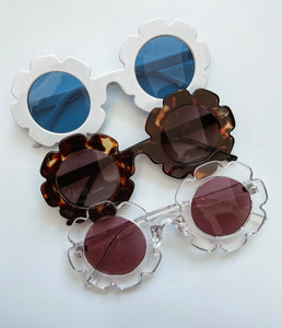 Clear/ Purple Baby and Toddler Sunflower Sunglasses