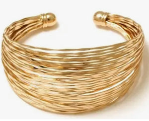 Gold Wired Cuff Bracelet