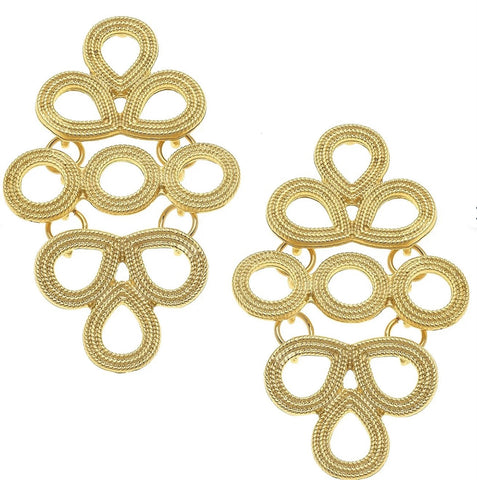 Susan Shaw Gold Multi-Circle Dangle Earrings 1543g