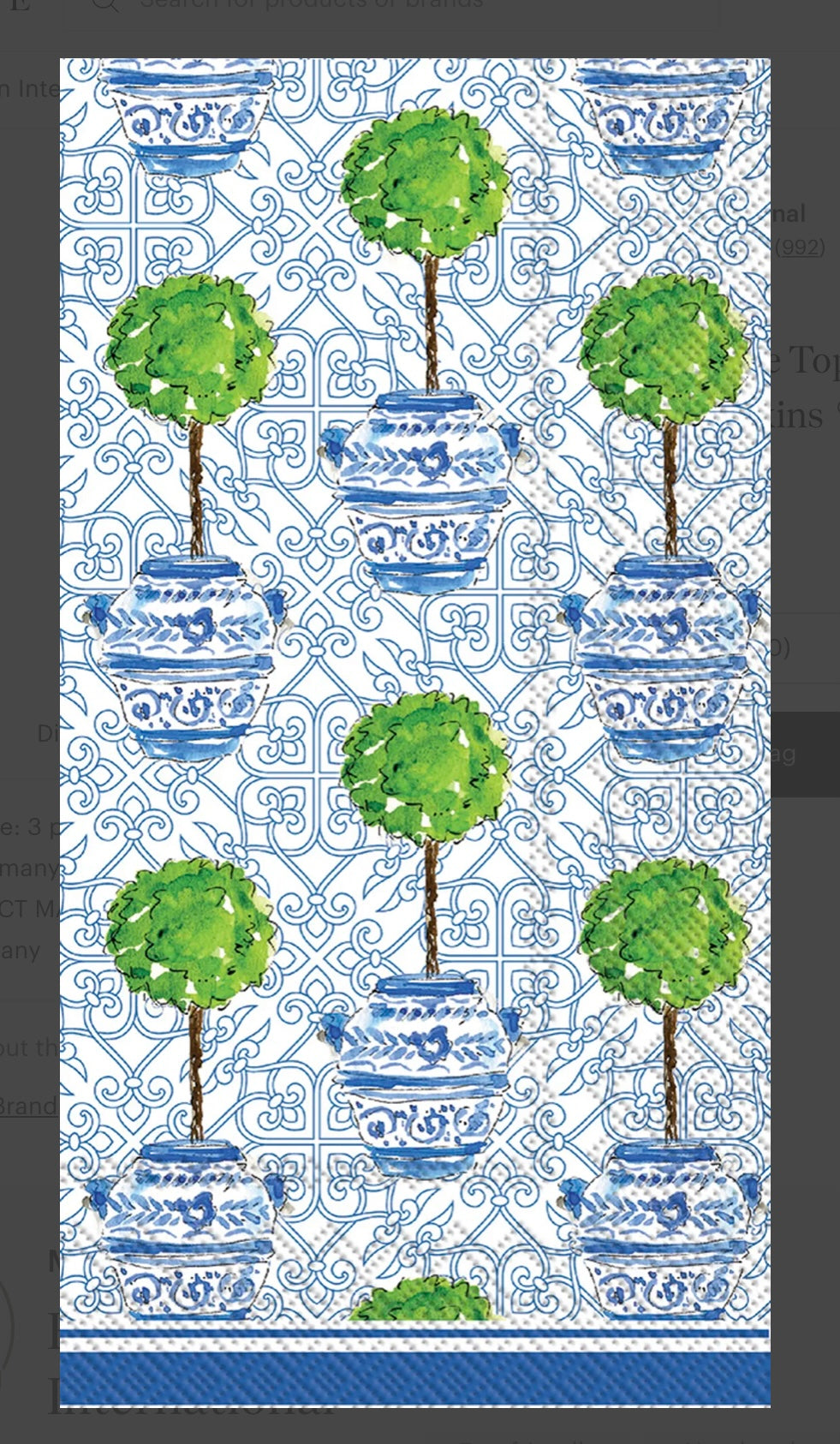 Rosanne Beck Topiary Paper Guest Towel
