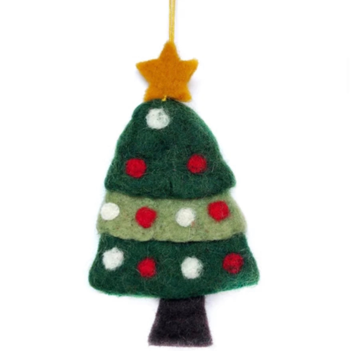 Tree with Star Ornament, Felt Wool