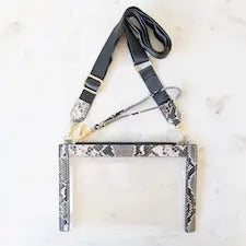 Snakeskin Clear Crossbody Purse