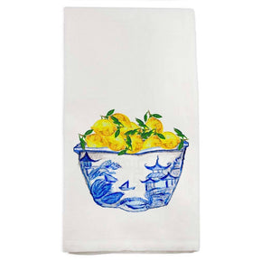 Blue Bowl with Lemons Dish Towel