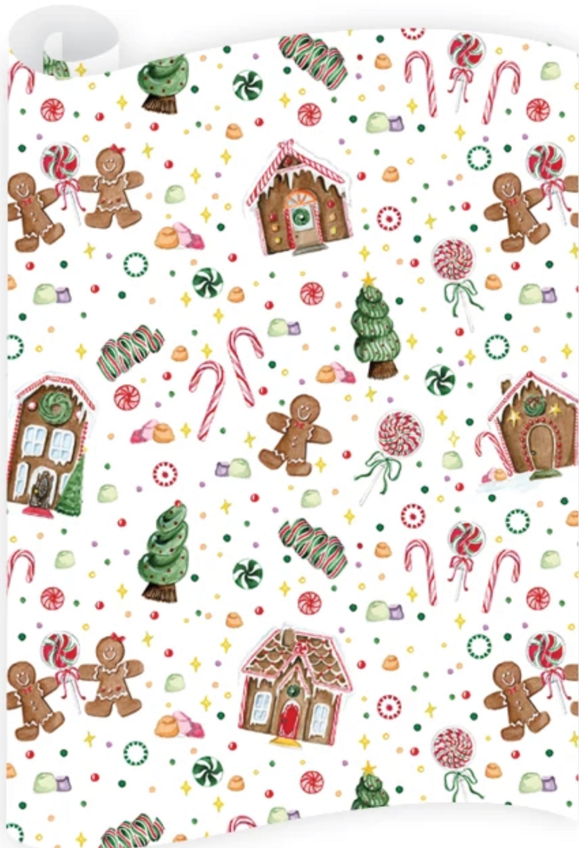 Roll of Gingerbread Holiday Wrapping Paper