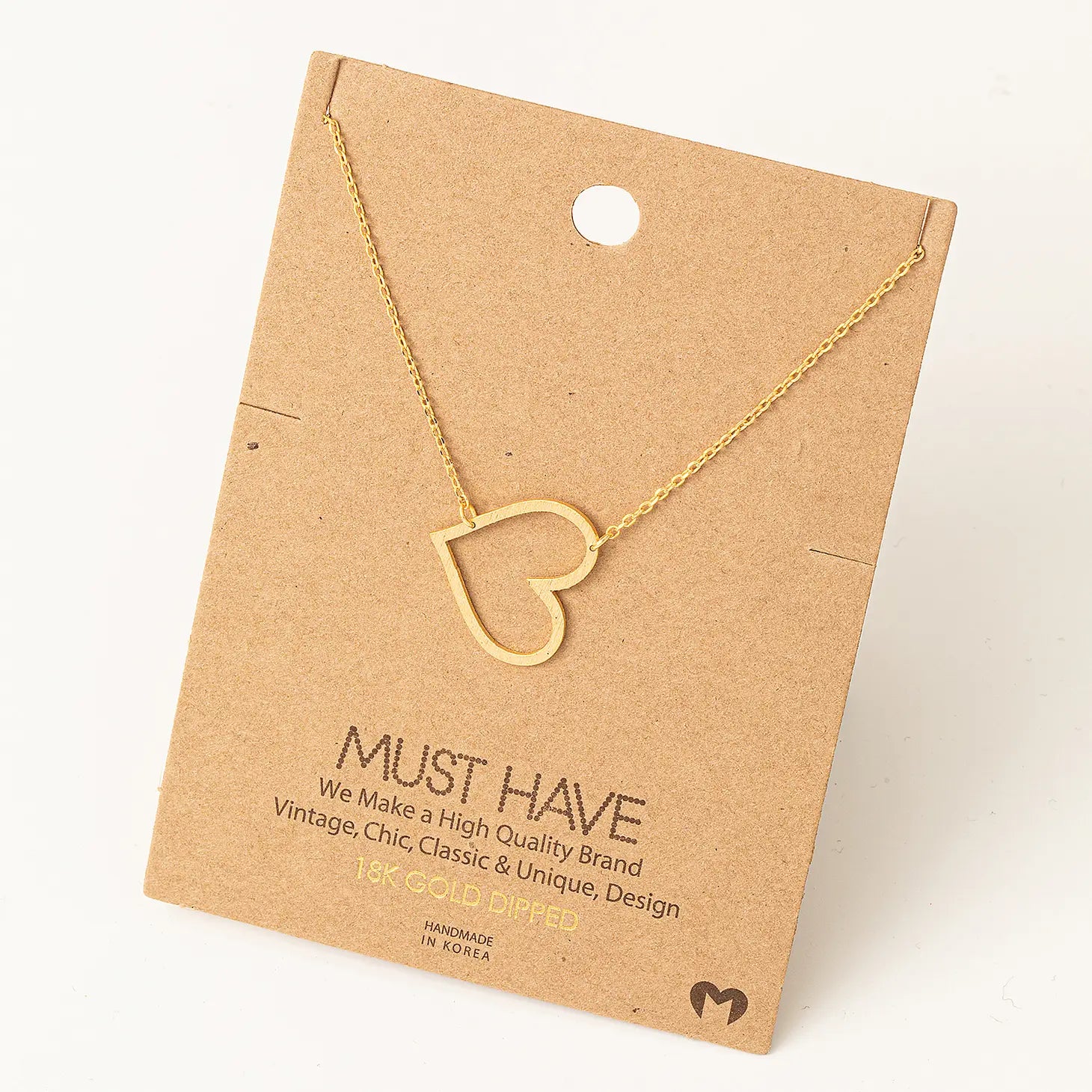 Gold Heart Pendant Necklace