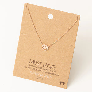 Rose Gold Smiley Face Necklace
