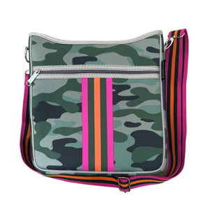 Neoprene Camo pink and Orange messenger bag