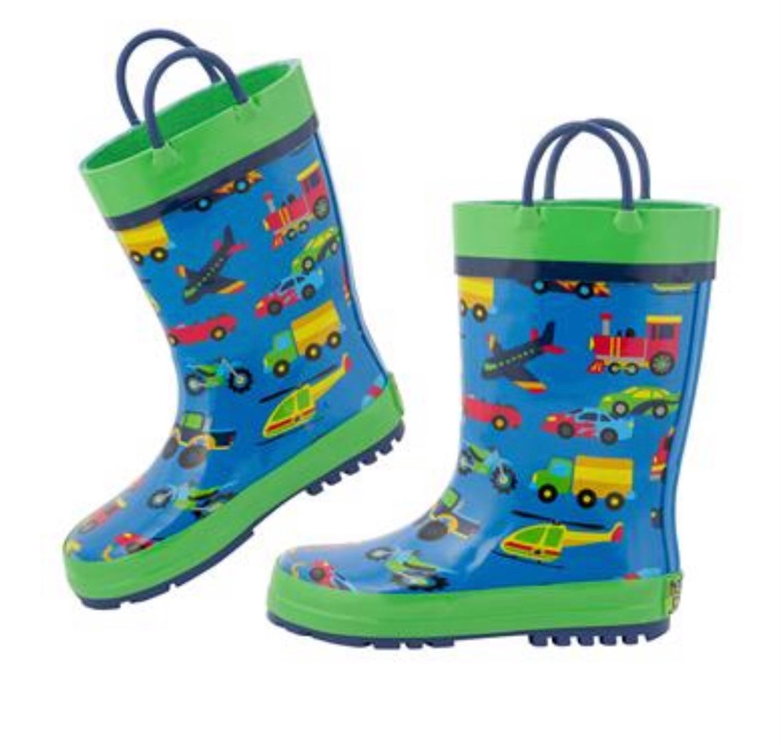 Stephen Joseph Transportation Rain Boots-Size 7