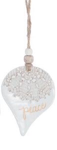 Lace Imprint Peace Resin Ornament