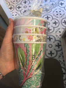 Melamine floral cups set