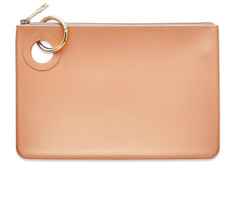 Solid Rose gold large silicone oventure pouch