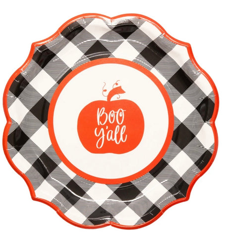 10” Boo Y’all Scalloped Paper Plates (Set of 8)