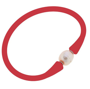 Bali Pearl Silicone Bracelet-Red