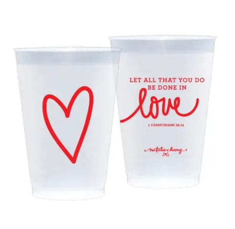 Let All You Do Br Done In Love Frosted Plastic Cups (Set of 12)