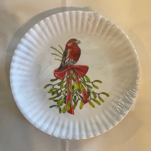 Melamine Winter bird appetizer plates