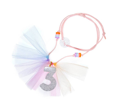 Glitter “3” necklace for girls