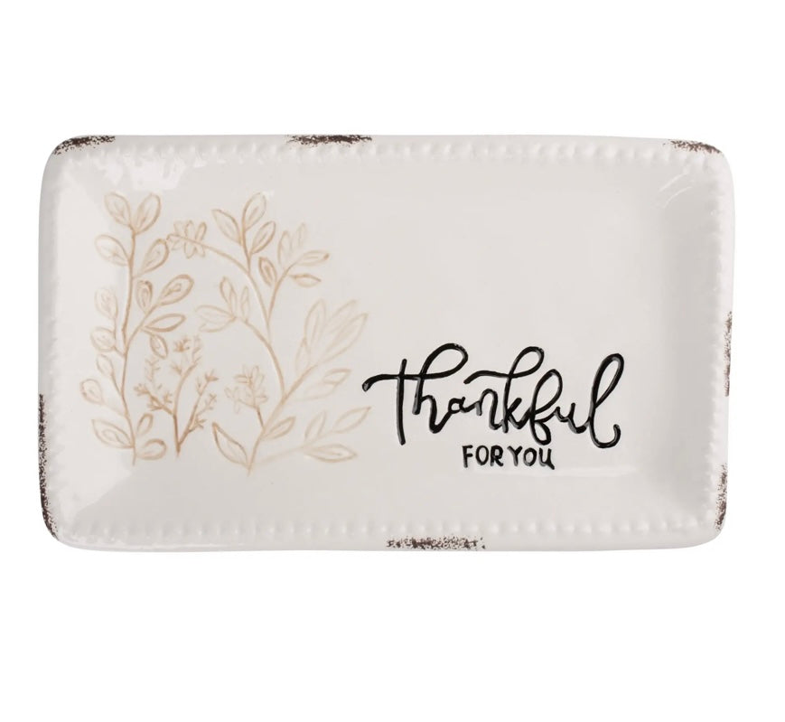 Thankful for You Flower Trinket Tray