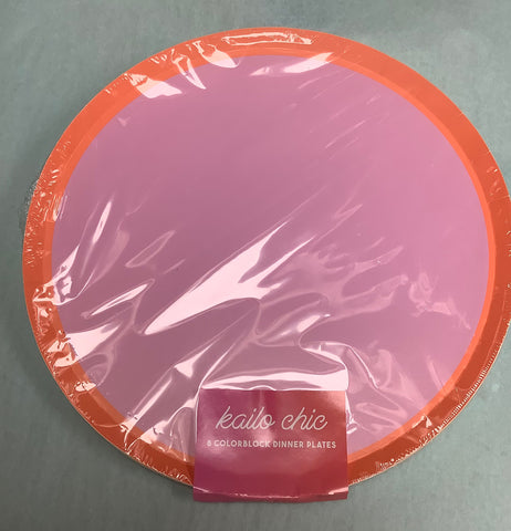 Orange/Pink Paper Dinner Plates
