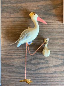 stork ornament- girl