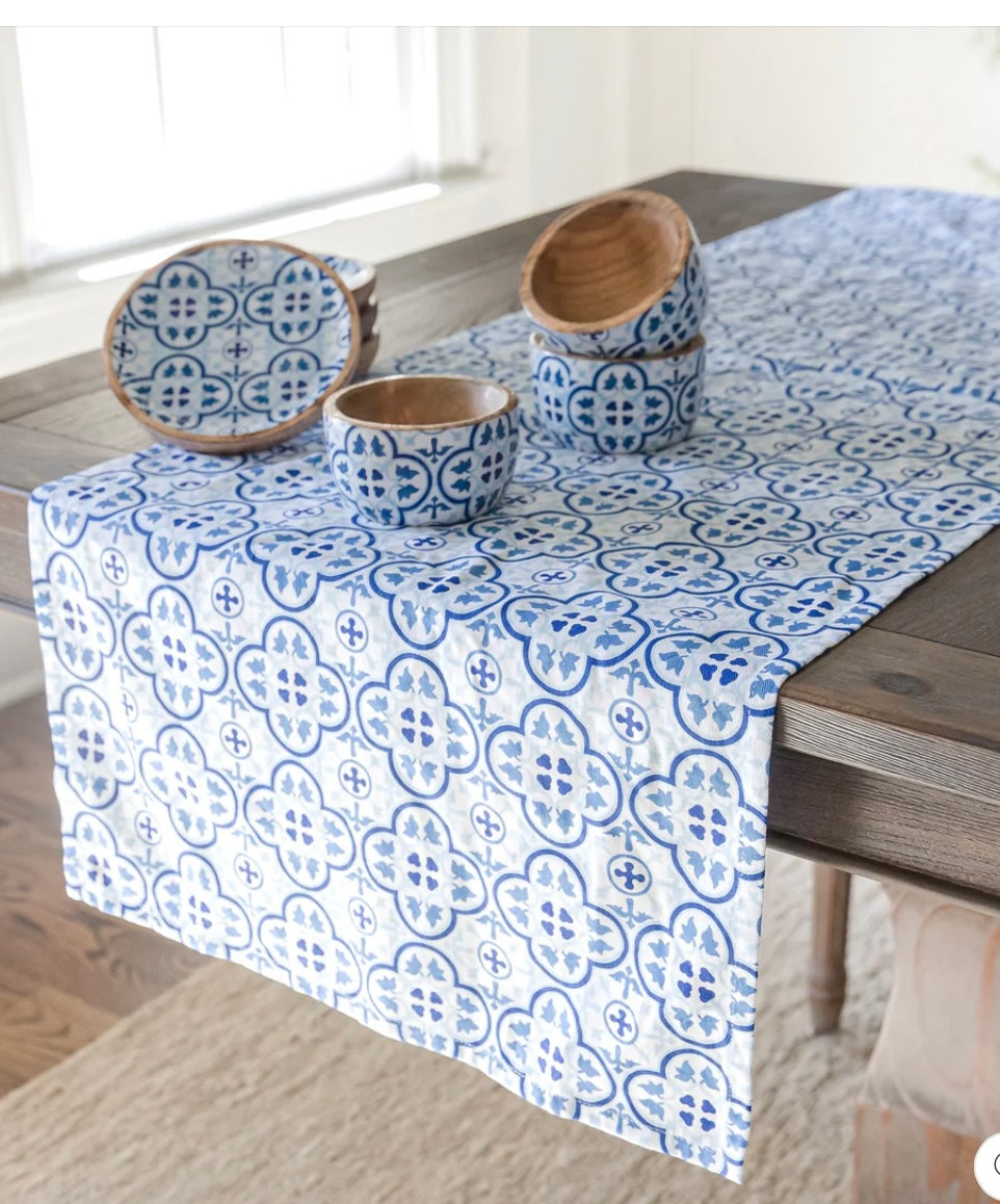 Moroccan Blue Table Runner