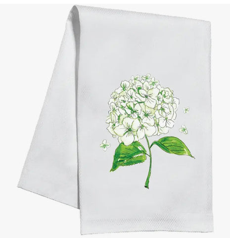 Green Hydrangea Tea Towel