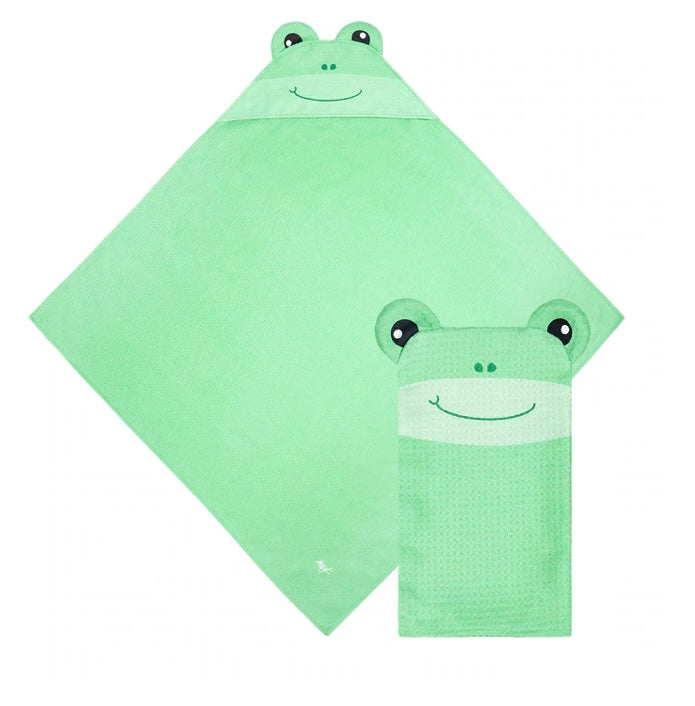 Dock & Bay Hooded Baby Towel- Frog