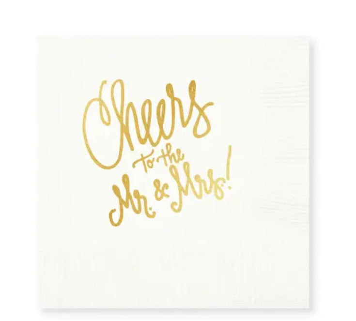 Cheers to Mr. & Mrs. | Napkins - white