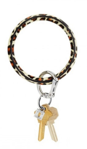 Leather leopard oventure keyring