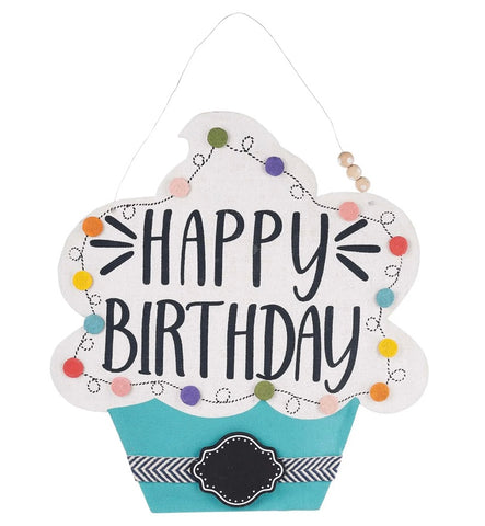 Happy Birthday Cupcake Door Hanger