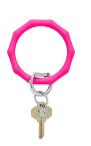 Bamboo Tickled Hot Pink Silicone Oventure Key Ring