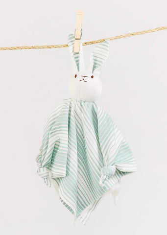 Bunny Seafoam Stripe Lovey Blanket